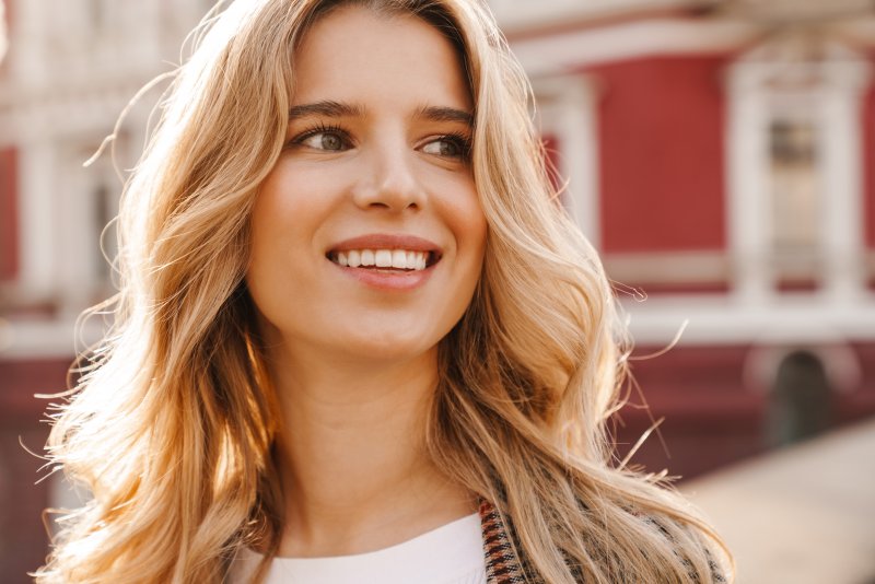 close up of young woman smiling